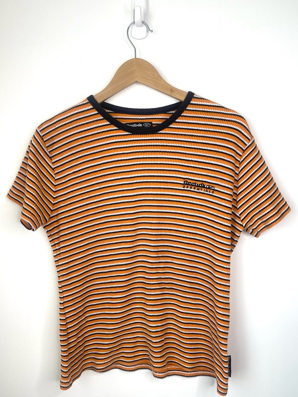 VINTAGE Reebok WOMENS Orange Striped Shirt size 14
